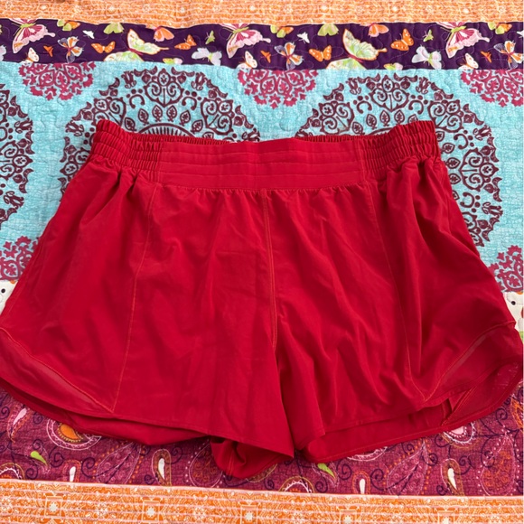 lululemon athletica “Hotty Hot” Dark Red 4” shorts - Picture 2 of 5